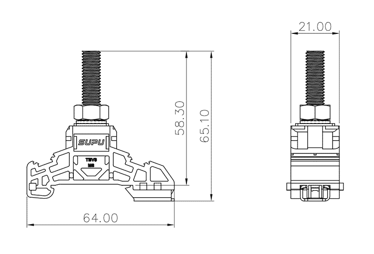 Khối thiết bị đầu cuối bu lông TBV8-1-GY-Supu Electronics